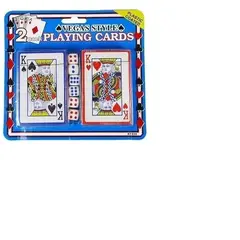 GENERICO - Set 2 Poker Cartas Naipes + 6 Dados Juego De Mesa