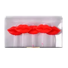 GENERICO - Velas De Cumpleaños Beso Color Rojo