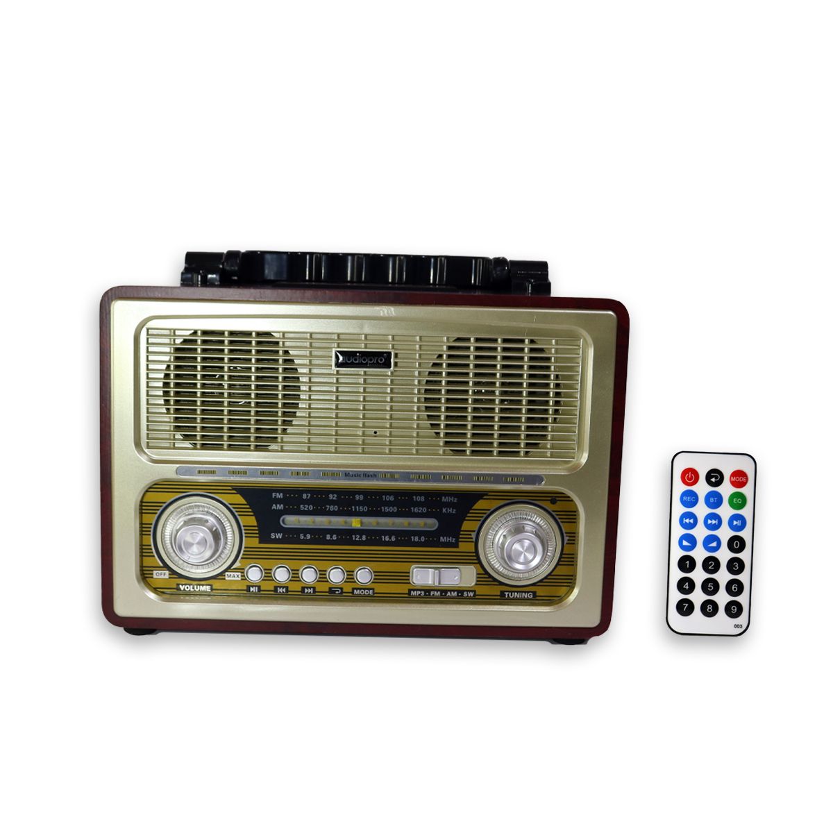 AUDIO PRO - Radio Retro Bluetooth Portátil Usb Auxiliar 055