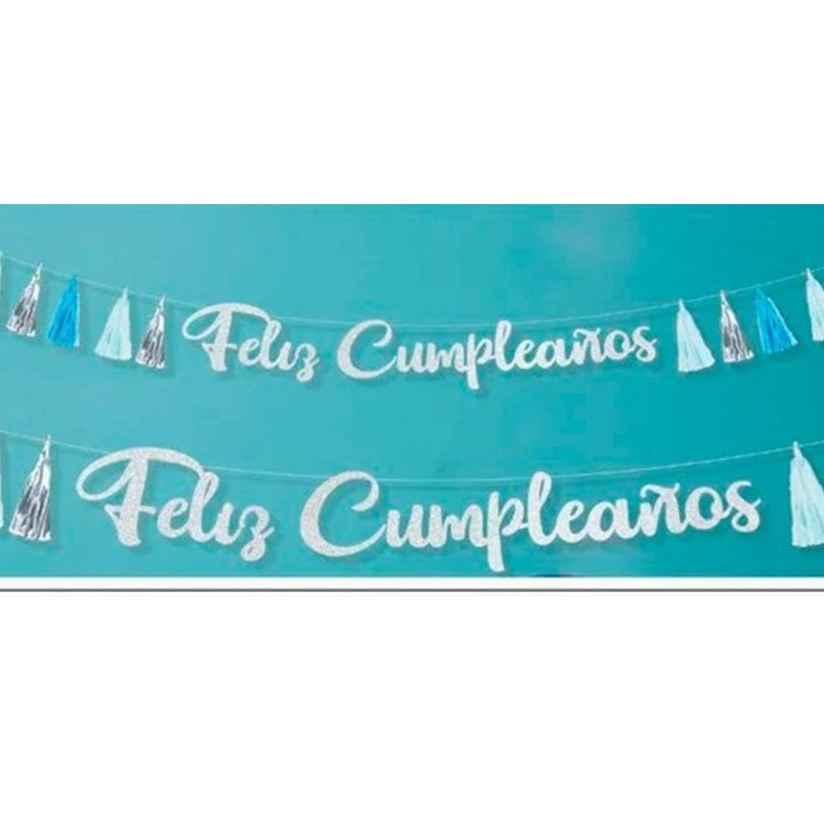 GENERICO - Guirnalda Feliz Cumpleaños Plateada