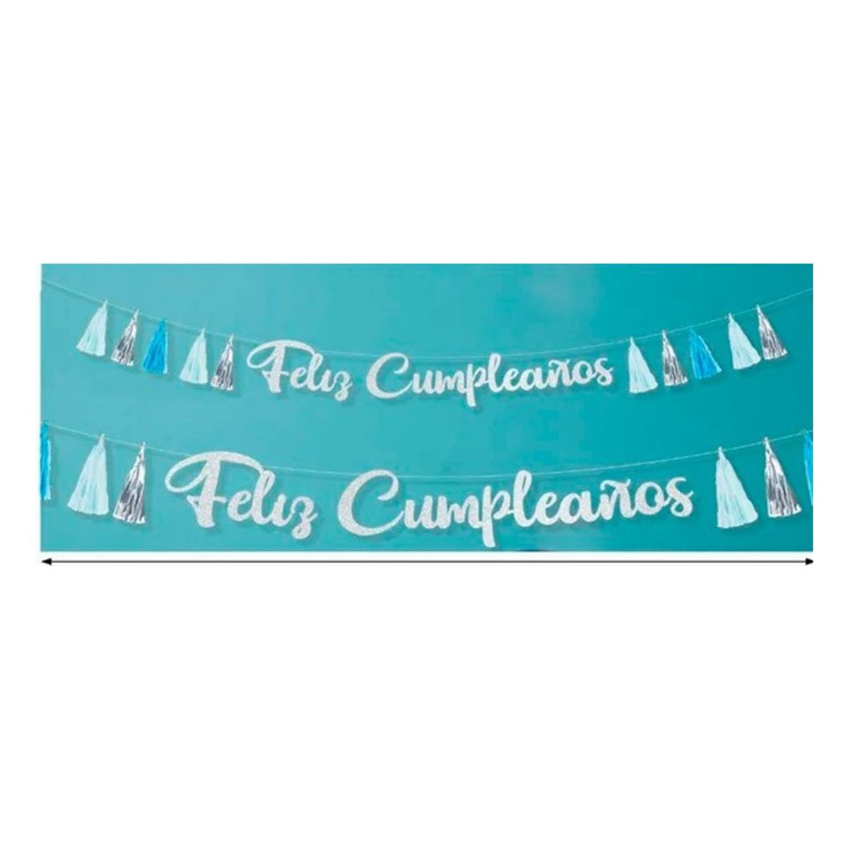 GENERICO - Guirnalda Feliz Cumpleaños Plateada