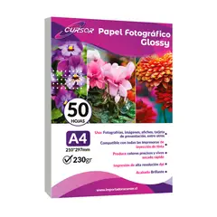 CURSOR - Papel Fotografico Glossy A4 230gr 50 Hjs.