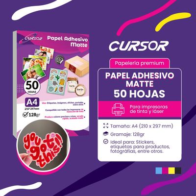 Imagen 2 del producto Papel Adhesivo Matte A4128g 50 Hjs