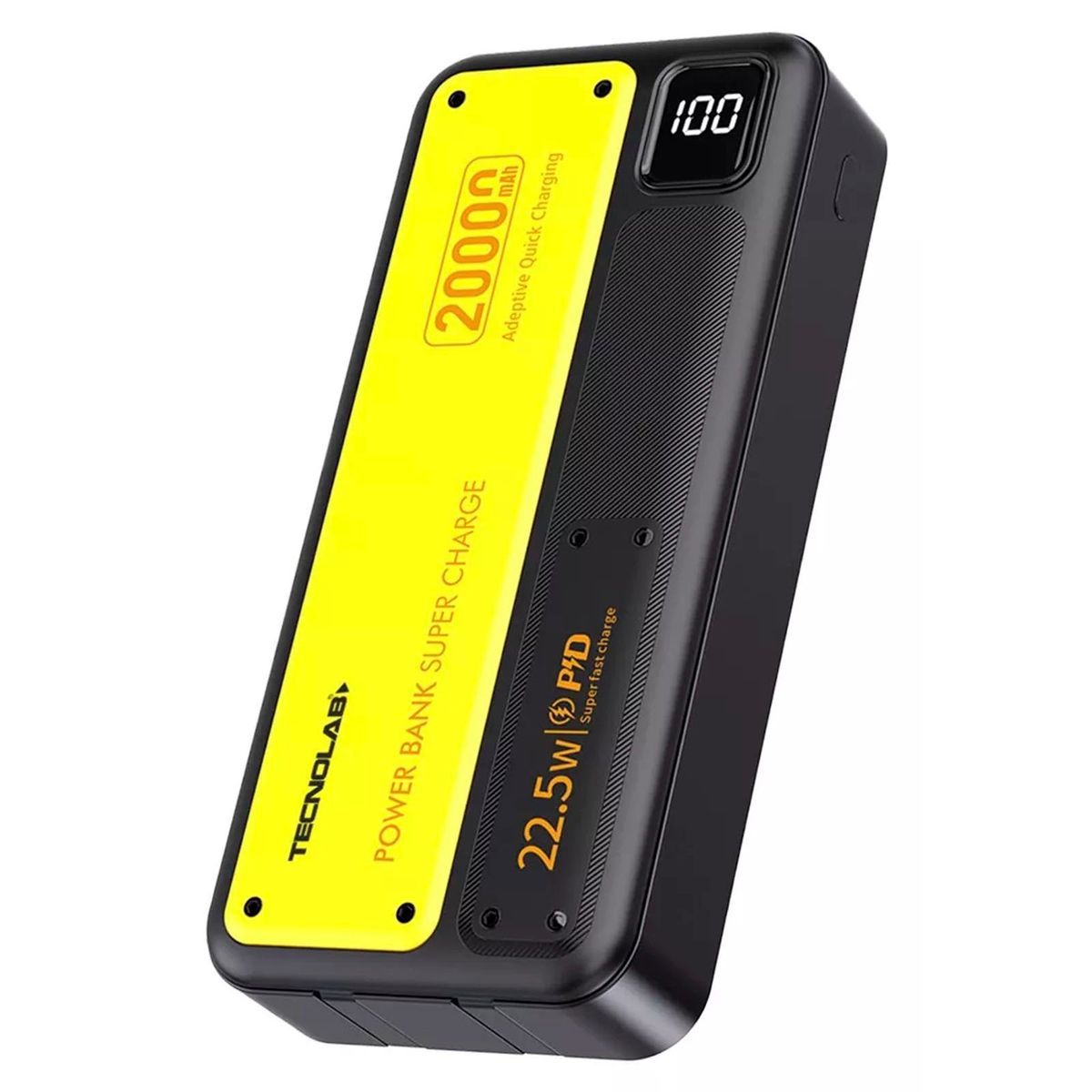 TECNOLAB - Bateria Externa Power Bank Carga Rapida 20000mah TL572 Negro