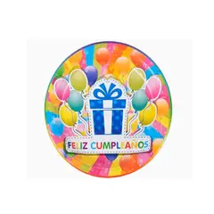 GENERICO - Plato de Cumpleaños Desechable De Colores