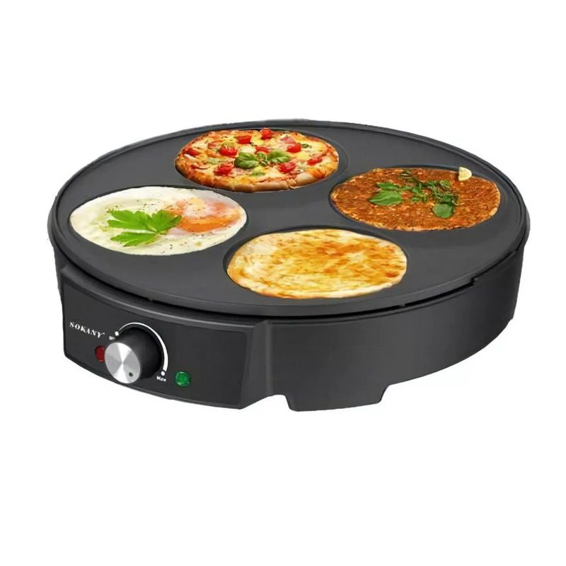 GENERICO - Panquequera Electrica Maquina Crepes Antiadherente Color Negro