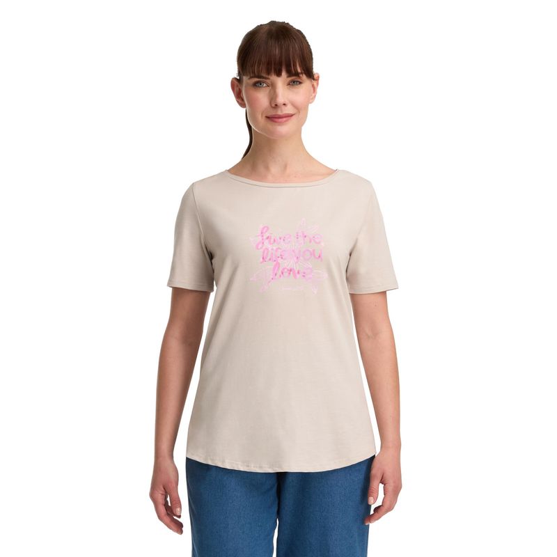 PANAMA JACK - Polera Manga Corta Mujer Beige Panama Jack
