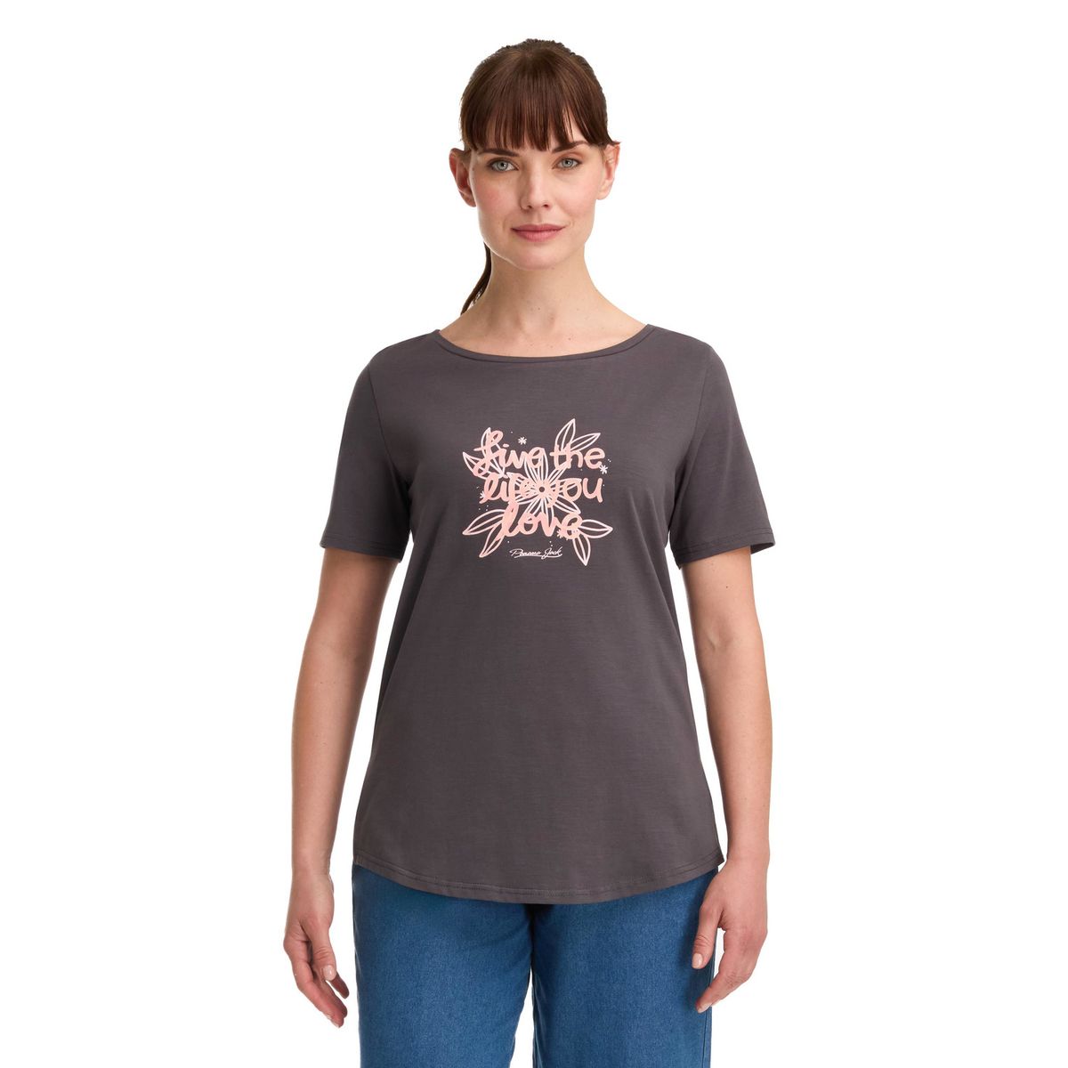 PANAMA JACK - Polera Manga Corta Mujer Gris Panama Jack