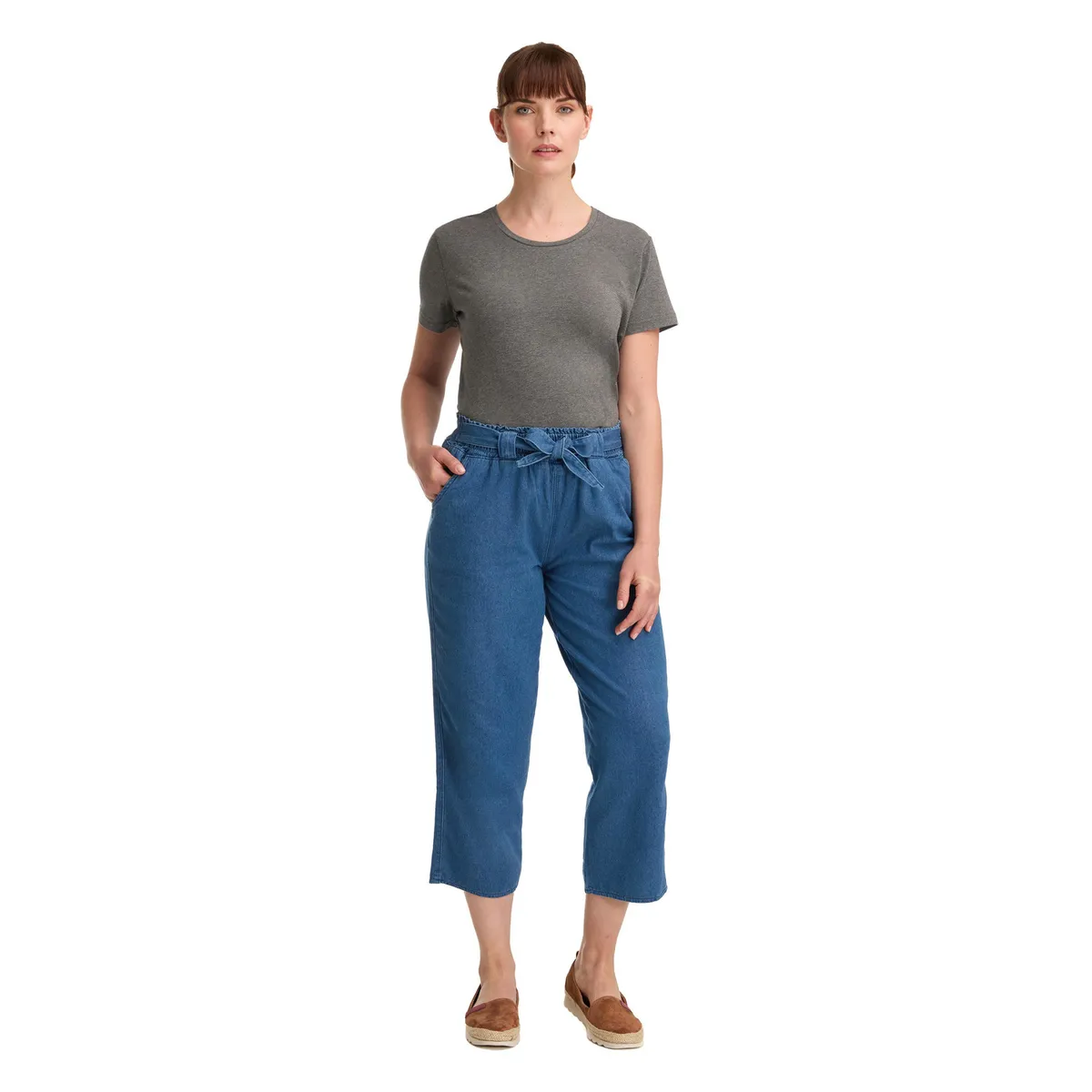 PANAMA JACK - Polera Manga Corta Mujer Gris Panama Jack