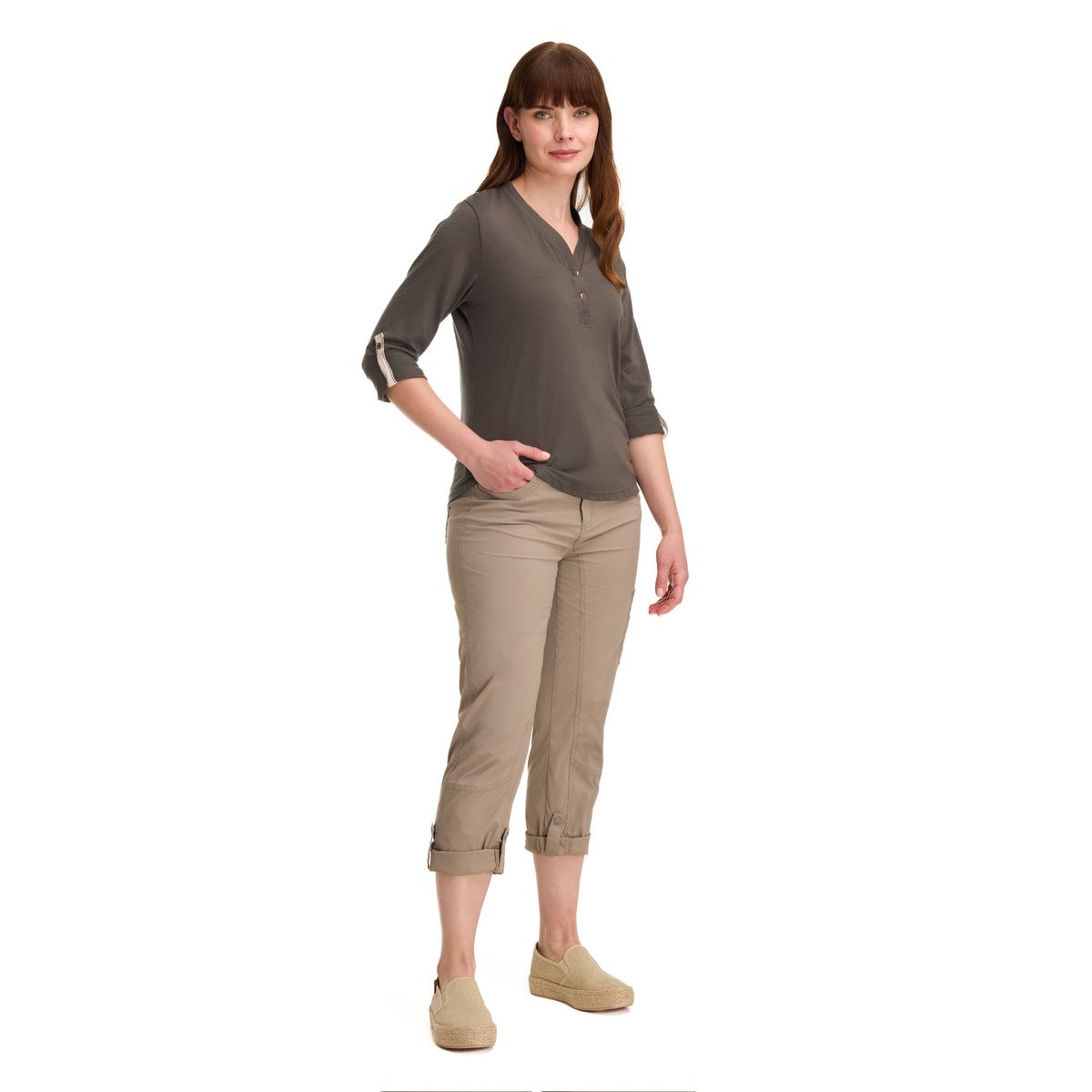 PANAMA JACK - Polera Manga Larga Mujer Gris Panama Jack