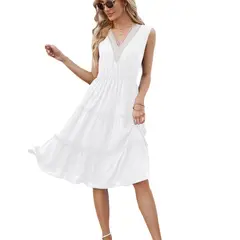 BLWOENS - Vestido casual de verano para mujeres - Blanco