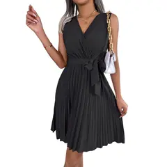 BLWOENS - Vestido casual de verano para mujeres - Negro