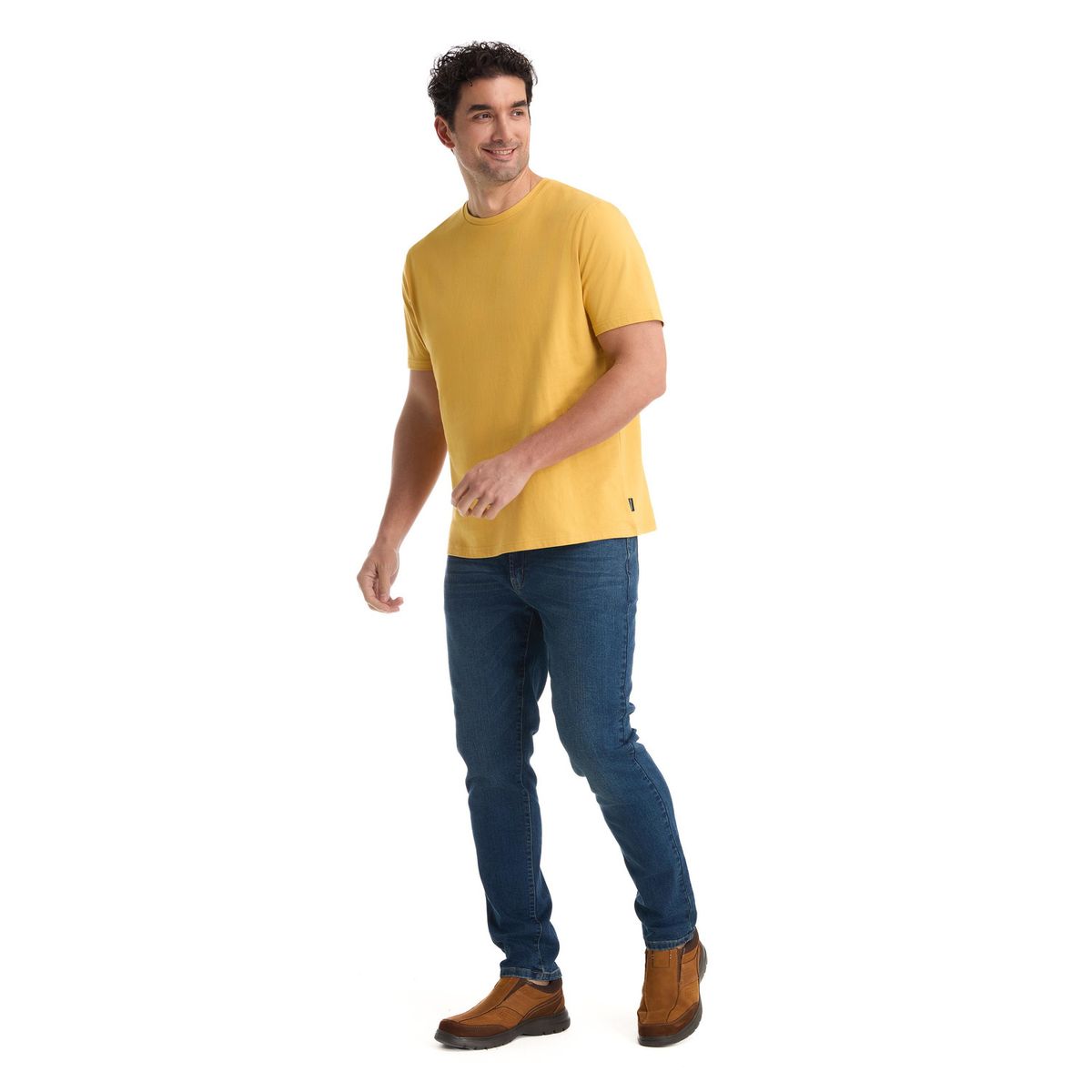 PANAMA JACK - Polera Manga Corta Hombre Mostaza Panama Jack