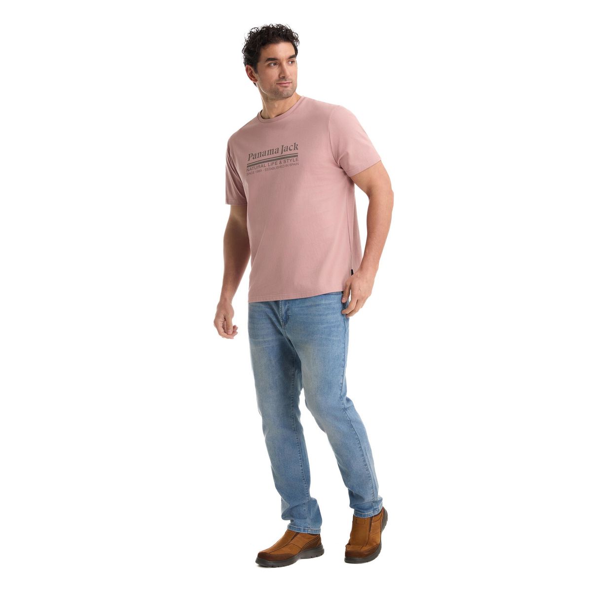 PANAMA JACK - Polera Manga Corta Hombre Rosado Panama Jack