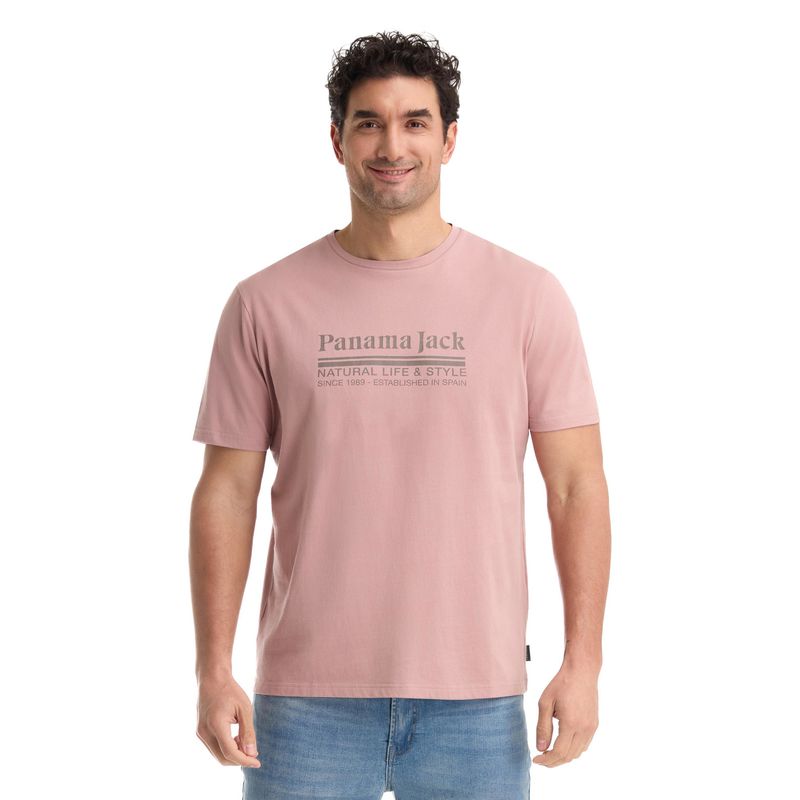 PANAMA JACK - Polera Manga Corta Hombre Rosado Panama Jack
