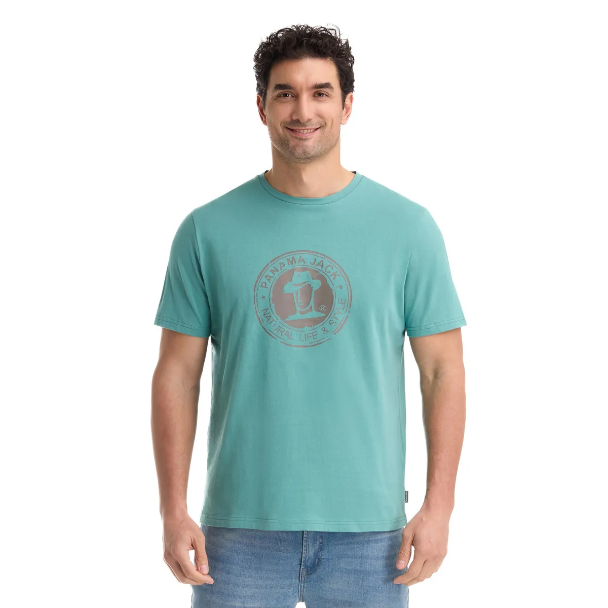 PANAMA JACK - Polera Manga Corta Hombre Turquesa Panama Jack