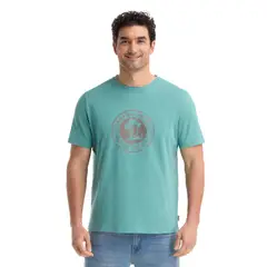 PANAMA JACK - Polera Manga Corta Hombre Turquesa