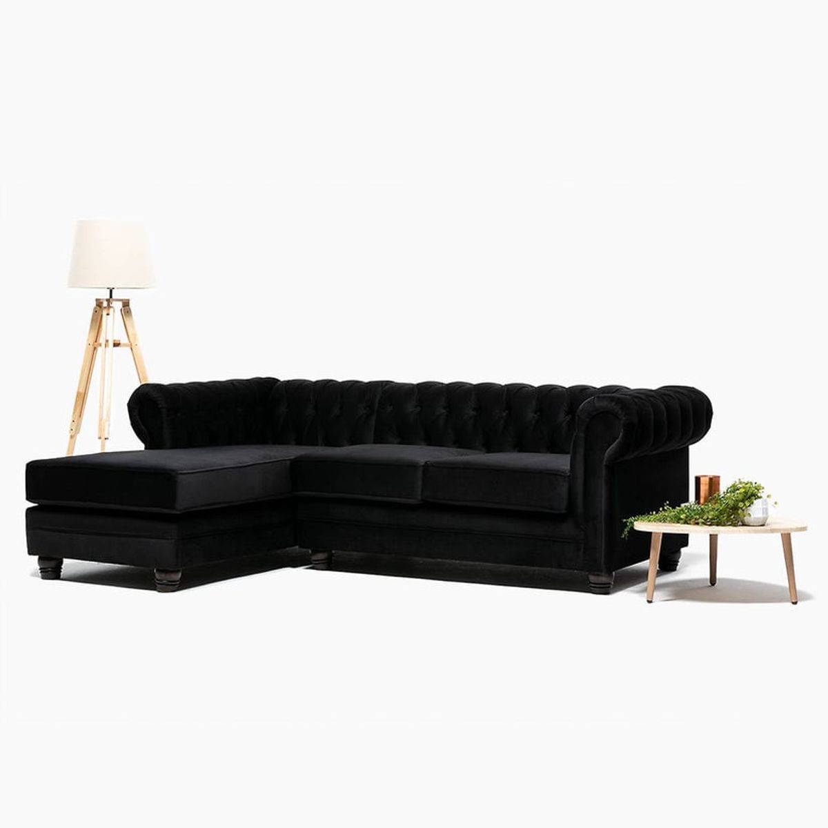 BARRA DESIGN - SECCIONAL CHESTERFIELD IZQUIERDO NEGRO…