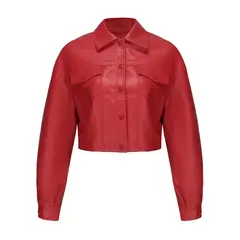TIOZONEY - Chaqueta de PU holgada para mujer