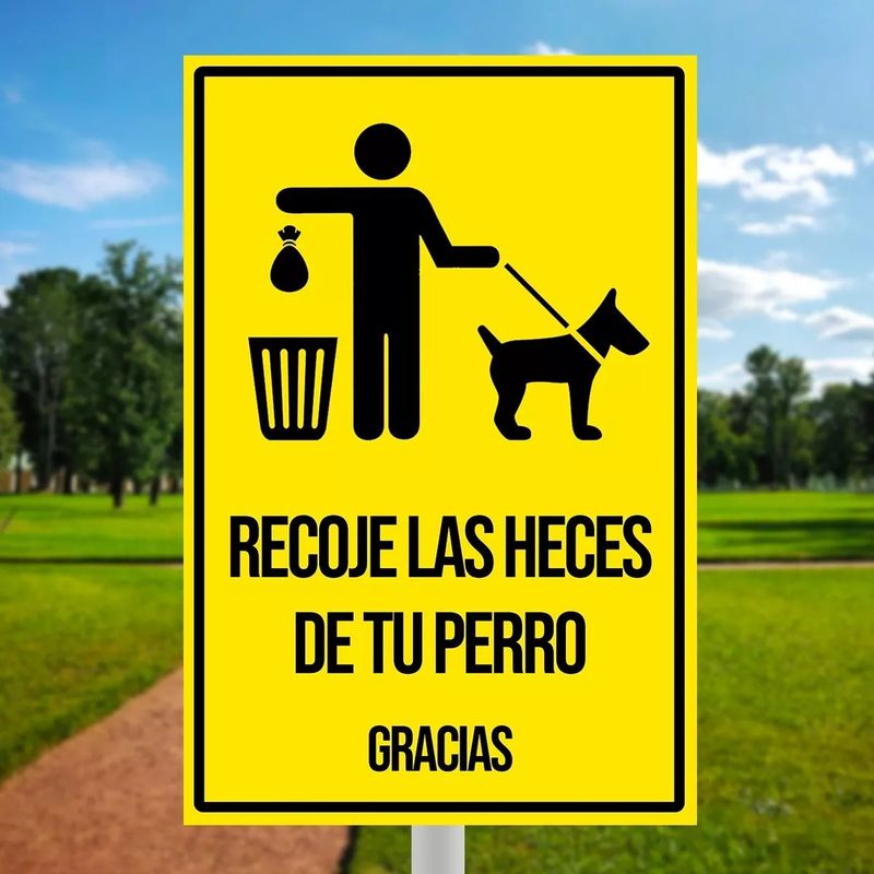 GENERICO - Señalética Recoge Las Heces De Tu Perro 45x30 Metálico