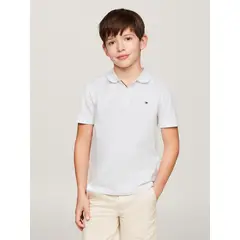 TOMMY HILFIGER - Polo Logo Flag Essential Blanco