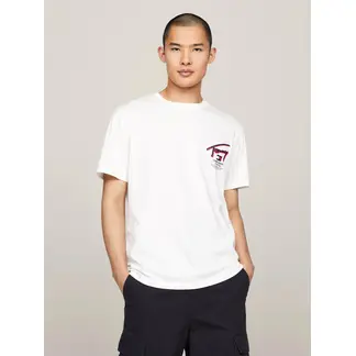 TOMMY HILFIGER - Polera Con Logo 3D Regular Fit Blanco Tommy Jeans