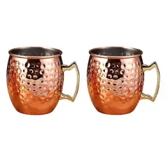 CRUSEC - Pack 2 Tazas De Cobre Para Bebidas De Moscow Mule 500ml