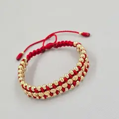 GENERICO - Pulsera Tejida Negra Balin en Oro Laminado 18k