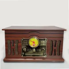 GRUPO LASER DISC - TORNAMESA PI RETRO DS-619 Con Reproductor de CD Cassette y Más