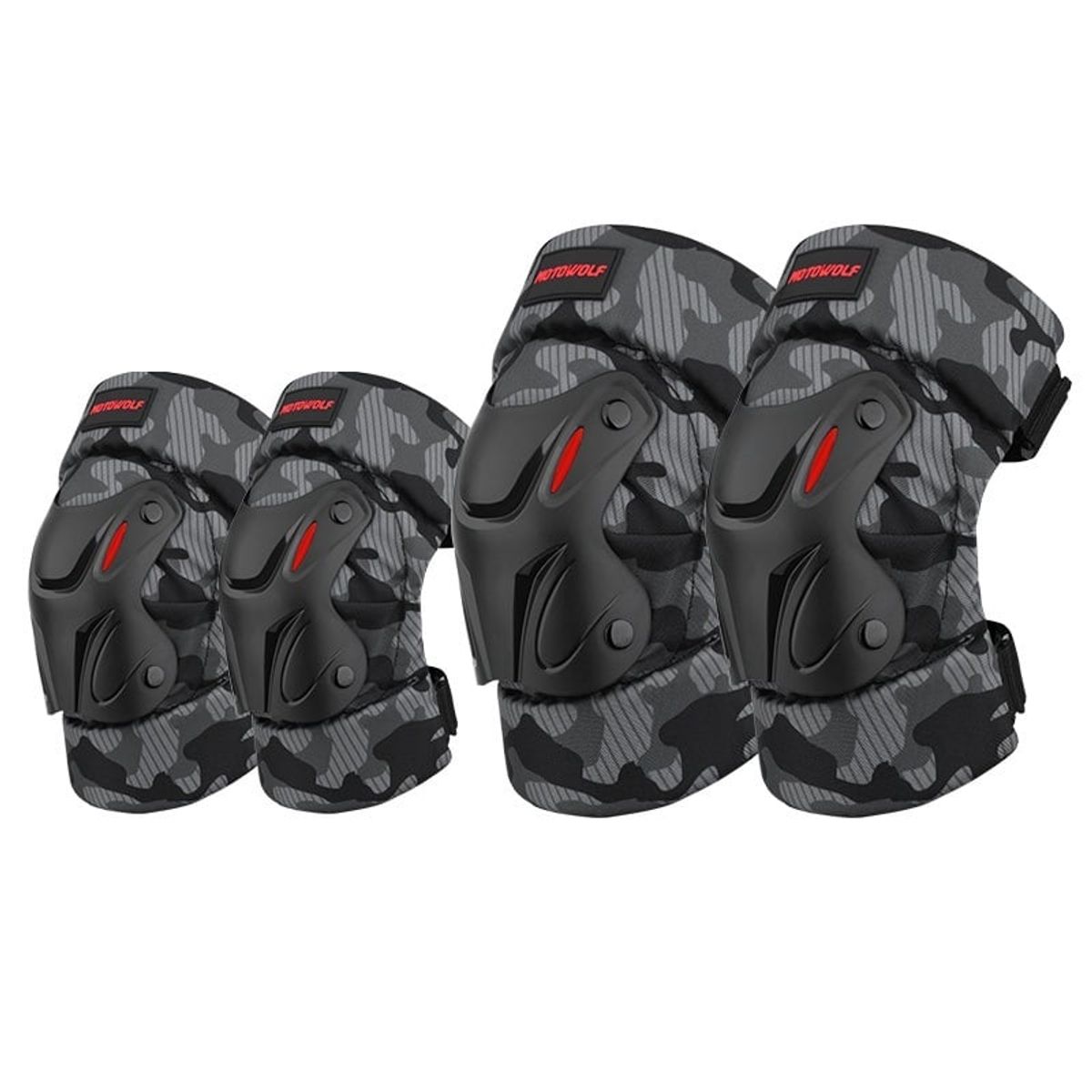 MOTOWOLF - Pack Rodilleras y Coderas para moto Motowolf 1010 Camuflaje
