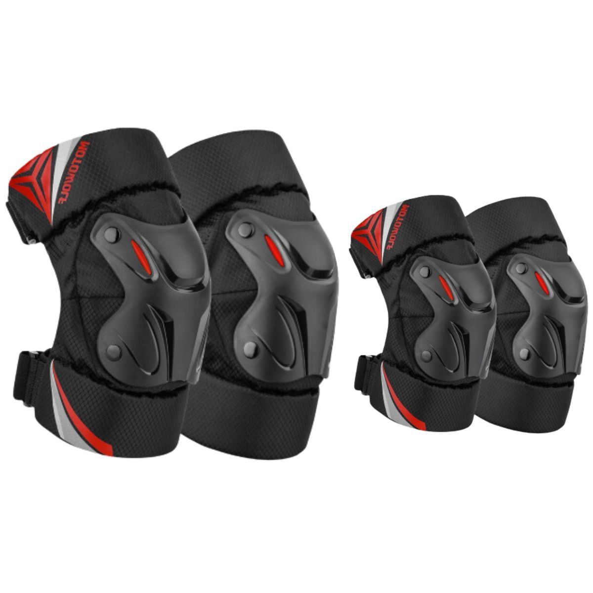 MOTOWOLF - Pack Rodilleras  y Coderas Para motociclismo y deportes  MOTOWLOF 1010 Red