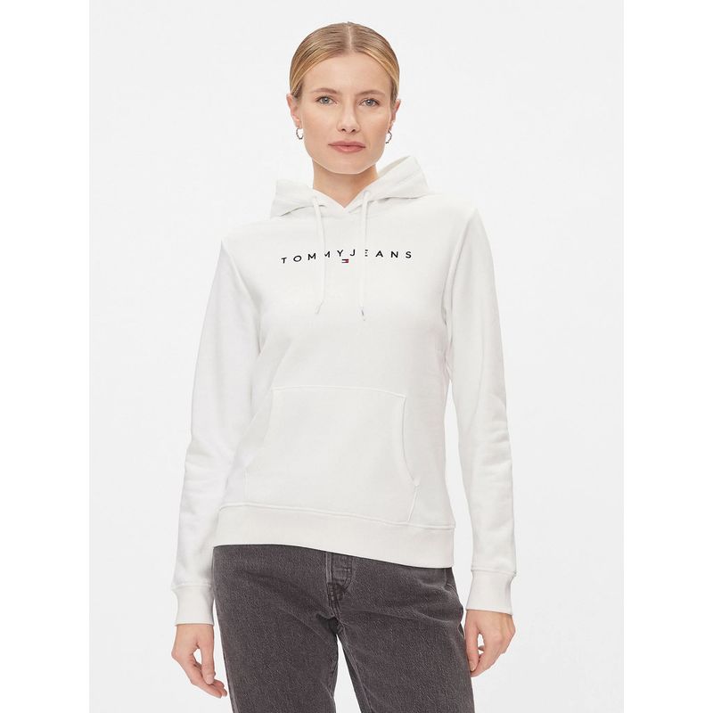 TOMMY HILFIGER - Polerón Hoodie Logo Monotype Blanco Tommy Jeans