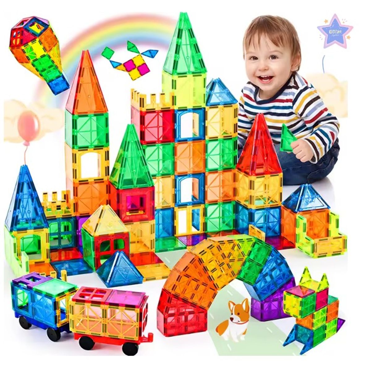 JUGUETERIA ESTELAR - Set imanes bloques magnetic 100 piezas