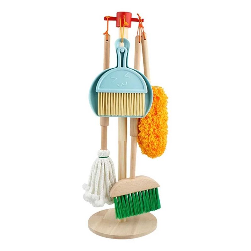 JUGUETERIA ESTELAR - Juguete Set De Aseo Y Limpieza De Madera Para Niños