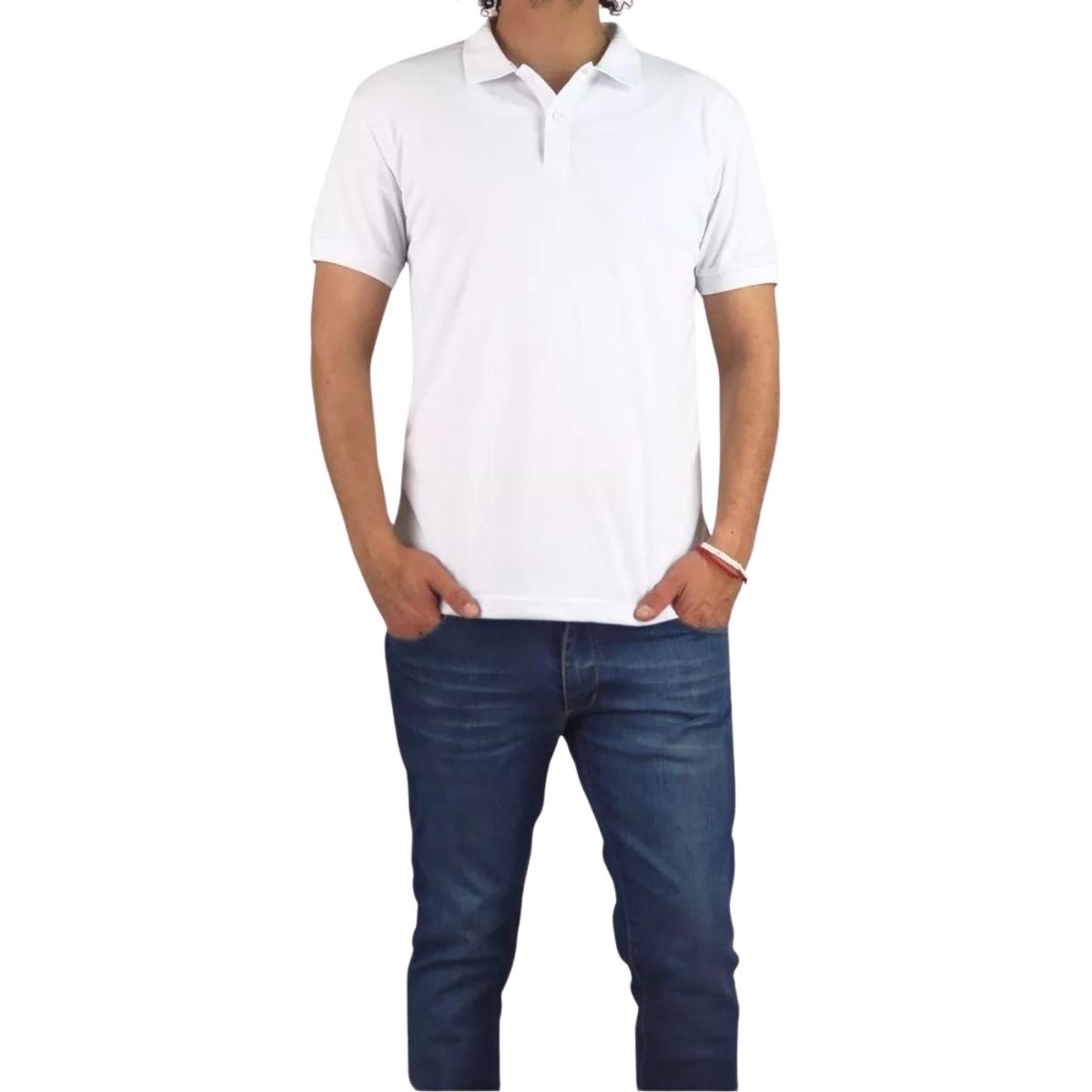 LIKE SHOP - Polera Piqué Hombre Textura Suave Botones 001