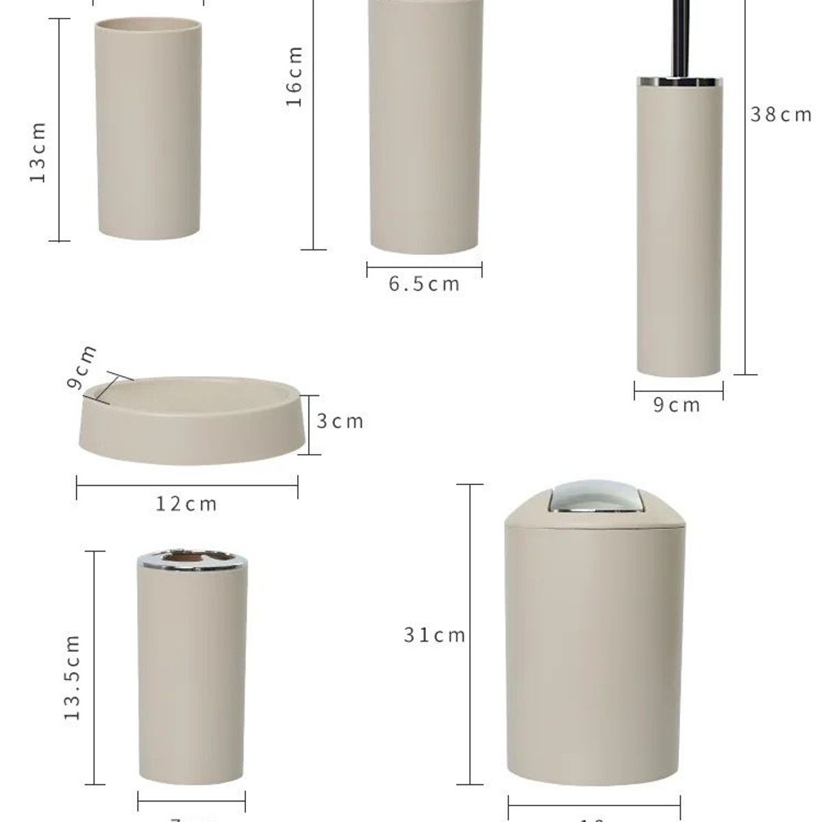 GENERICO - Set Juego De Baño 6 Piezas Accesorios Elegante Rosa