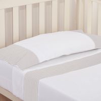 Sábana Básica Rayas Piqué Gris 220 Hilos Cuna