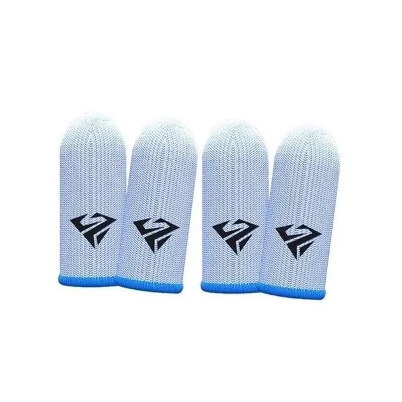 GENERICO - Pack X4 Dedales Gamer Fundas Fibra Plata Edición Ultra Blanco Azul