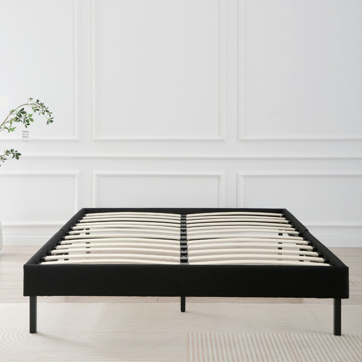 5 SUEÑO - Base de Cama 2 Plazas Europea Moderna Negra