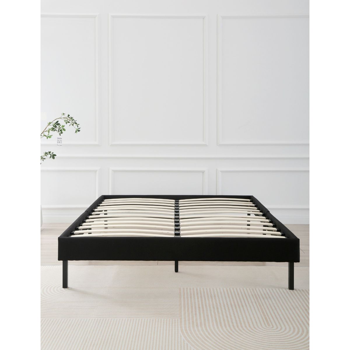 5 SUEÑO - Base de Cama 2 Plazas Europea Moderna Negra