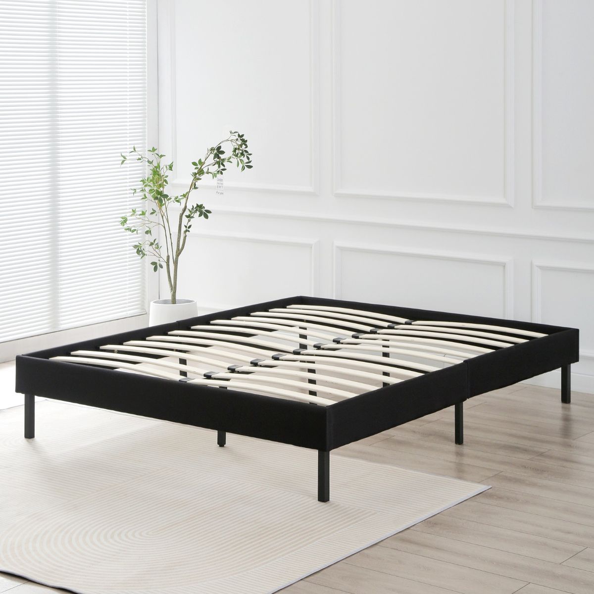 5 SUEÑO - Base de Cama 2 Plazas Europea Moderna Negra