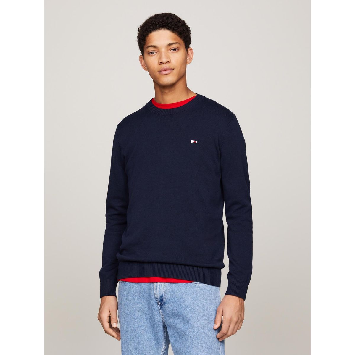 TOMMY HILFIGER - Sweater Essential Slim Fit Con Parche Azul Tommy Jeans