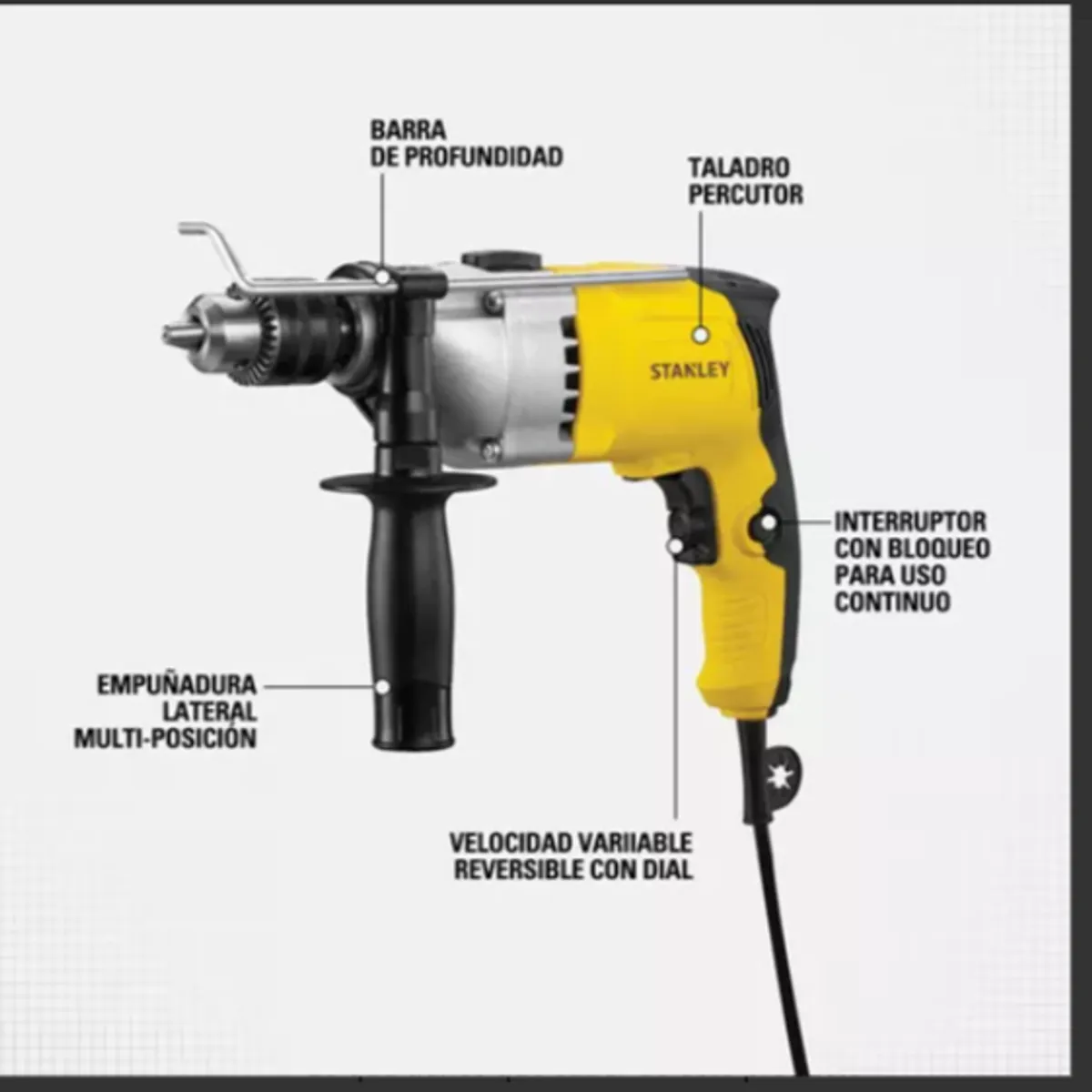 STANLEY - Taladro Percutor 800w + Accesorios  Stdh8013