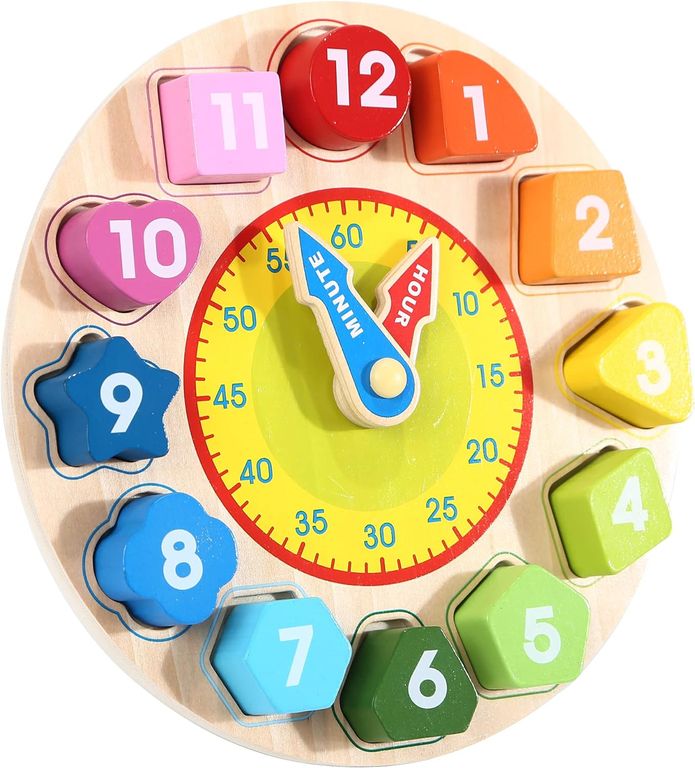 Rompecabezas Diseno Reloj De Color Con Formas