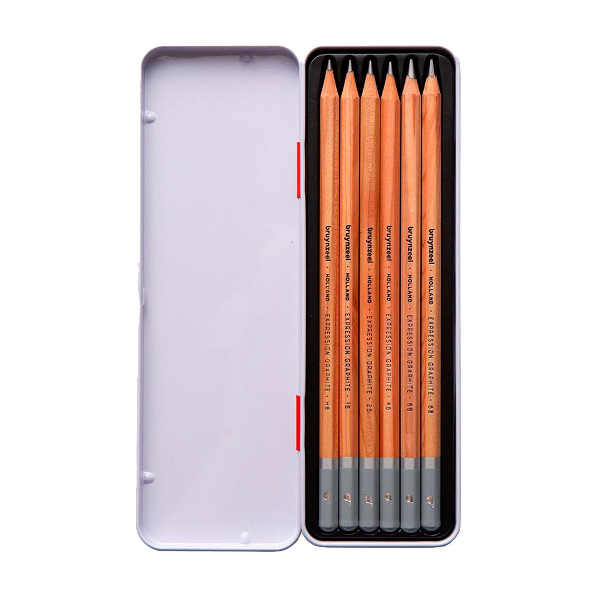 BRUYNZEEL - Lapices Expression 6 Grafitos - Caja Metalica Bruynzeel
