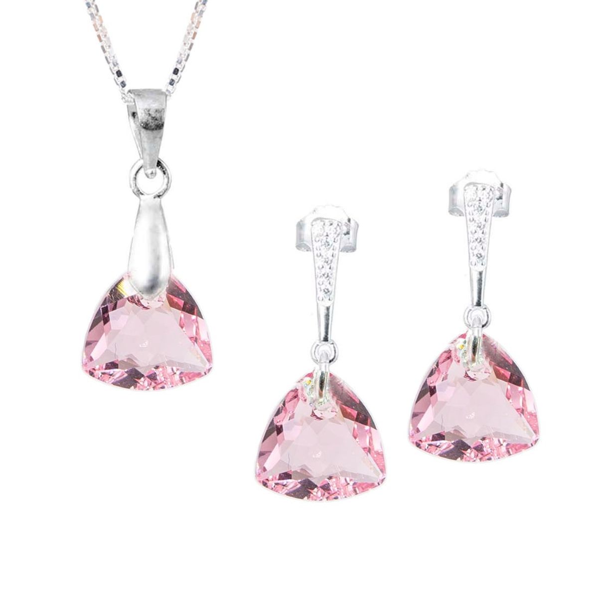 JOYAS MONTERO - Conjunto Camila Plata 925 creado cristales de Swarovski® Light Rose