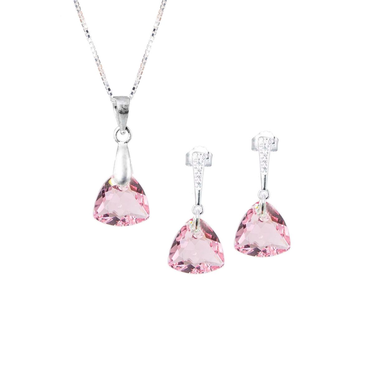 JOYAS MONTERO - Conjunto Camila Plata 925 creado cristales de Swarovski® Light Rose