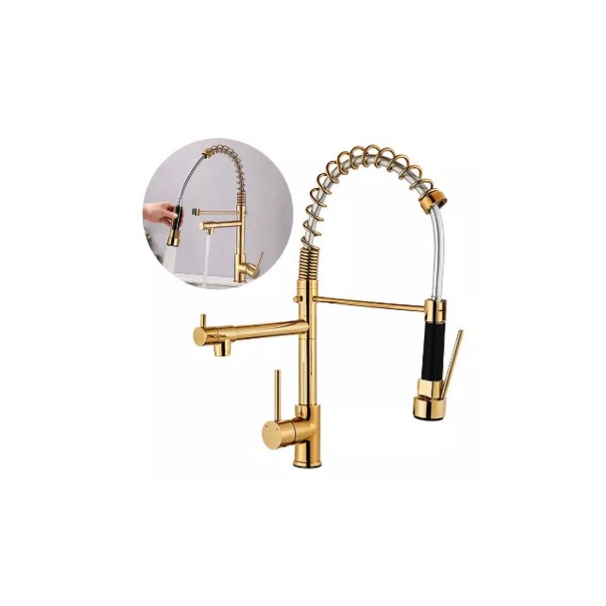 GENERICO - Llave Lavaplatos Monomando Dorada A11741