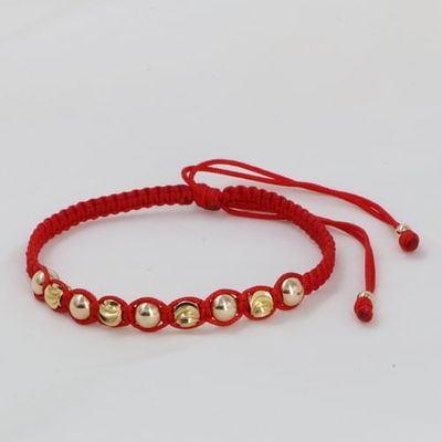 Imagen 2 del producto Pulsera Tejida Roja Balin Oro Laminado 18k