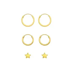 ZAZU - Pack Argollas Cuadradas Estrella